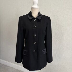 Vintage Casual Corner Black Button-Up Collared Jacket